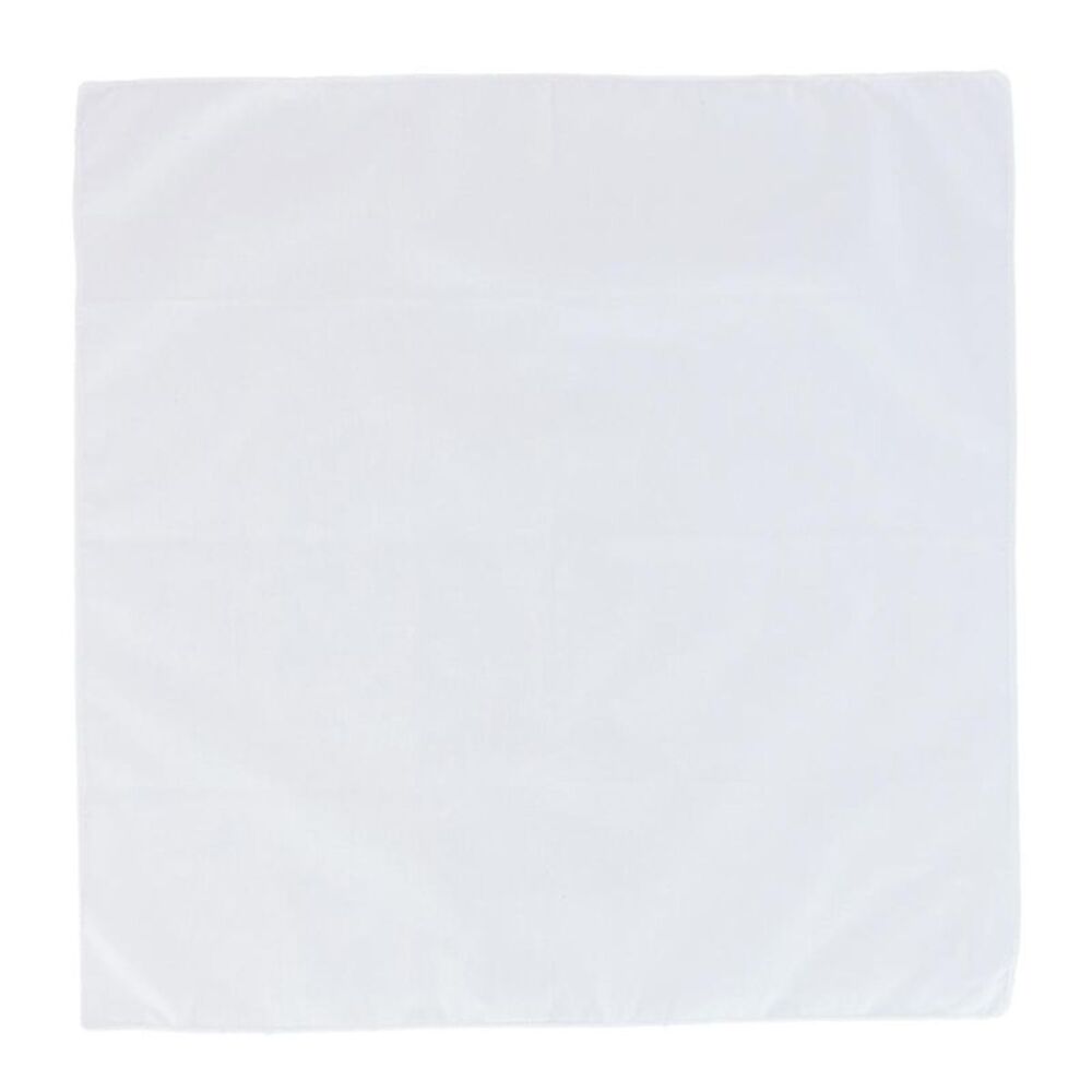 CTM All Cotton 15x15 inch Solid White Cotton Handkerchief (6 Pack)